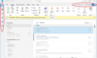 New Outlook with Navigation Pane at the side